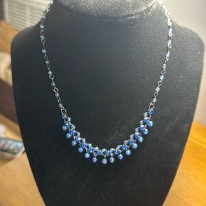 New In Box Retired Lia Sophia Necklace. Brilliant blue beaded and stone necklace